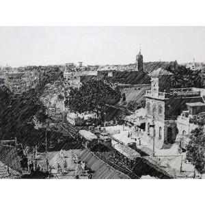 Zameer Hussain, untitled 08 X 11 Inch,Pen ink on paper, Cityscape Painting -AC-ZAH-062